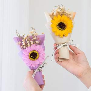 Ramo de Girasoles de Jabón en Miniatura para Regalo del Día de San Valentín, Flor Artificial para Amigos - Product Image 3