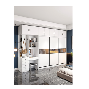 CBMmart-armario blanco para el hogar, casa <span class=keywords><strong>de</strong></span> <span class=keywords><strong>alquiler</strong></span>, dormitorio, moderno, simple, económico, puerta corredera - Product Image 1