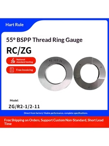 R/zg उच्च सटीकता टेपर पाइप थ्रेड रिंग गेज (55) 1/8 1/4 3/8 1/2 3/4 1-1/4 - Product Image 2