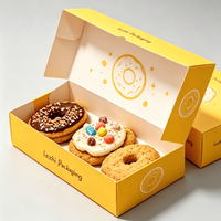 Emballage cadeau de pâtisserie haut de gamme avec logo personnalisé, carton ondulé écologique, boîte en papier pour beignets et biscuits