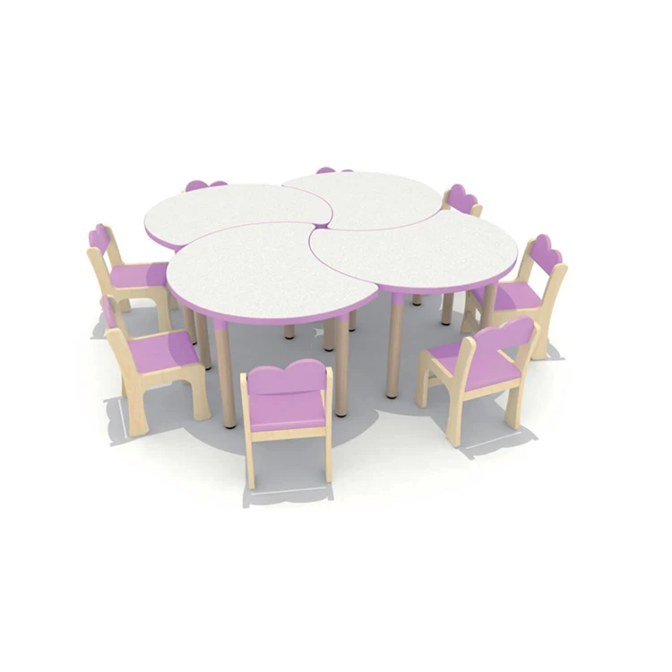 Дошкольный дубовый деревянный детский учебный стол и стулья Qiaoqiao для продажи