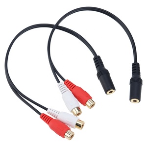 3.5mm 잭 플러그 여성 2 RCA 여성 스테레오 어댑터 오디오 Y 분배기 케이블 HDTV PC MP3 <span class=keywords><strong>CD</strong></span> 플레이어 - Product Image 3