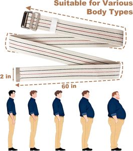 Cinturones de Transferencia para Caminar de 60 Pulgadas con Hebilla Metálica para Terapia Física de Ancianos, Suministros para Cuidadores - Product Image 2