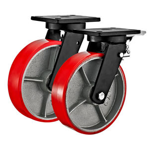 4''5''6 "8" 10 "12" Gusseisen PU/Gummi Lenkrad Hoch leistungs wagen Maschinen Industrie räder Fabrik ausrüstung Rad - Product Image 5