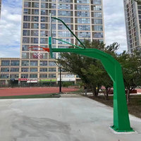 Cancha de baloncesto American Conical Shape Adultos Estándar en el suelo Meta de aro de baloncesto fijo para la escuela