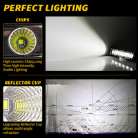 Lumière de travail LED pour voiture RCHG, une seule rangée de 6 LED, 18W, faisceau large, IP65, 6500K, alliage d'aluminium, éclairage auxiliaire, véhicules tout-terrain