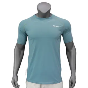 Akilex Custom Hoge Kwaliteit Nieuw Ontwerp Nylon Premium Club Snel Droog Koel Gevoel Licht Gewicht Thuis Kleding Mannen Gym T-Shirt