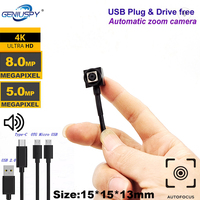 Geniuspy Süper HD 4K UVC OTG AF Otomatik Odaklama 5MP/8MP 30FPS/15FPS 2M Kablolu Mini USB Endüstriyel Gözetim CCTV Web Kamerası