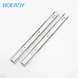 ROEASY 가구 45mm 서랍 텔레스코픽 슬라이드 러너 볼 베어링 서랍 슬라이드를 열기 위해 소프트 클로즈 푸시