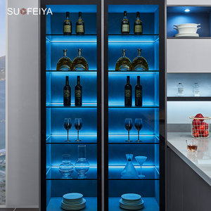 Sofeyia Ensemble d'armoires de <span class=keywords><strong>cuisine</strong></span> italiennes haut de gamme en mélamine Knock Robinet complet en résine stratifiée et marbre artificiel - Product Image 6