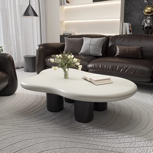 Màu Nâu rắn gỗ sáng tạo Bàn cà phê đám mây mới phong cách Châu Âu phòng khách đồ nội thất Bàn cà phê bất thường - Product Image 6