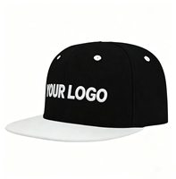 Gorra Snapback de Dos Tonos con Visera Plana, Logotipo Bordado Personalizado, Gorra de Béisbol Hip Hop de 6 Paneles