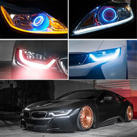 Bande lumineuse LED multicolore pour voiture, avec effets de défilement, feux de jour, commande externe par application mobile