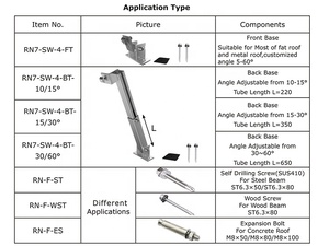 Có thể điều chỉnh cơ sở năng lượng mặt trời gắn hệ thống cho nhà trên mái nhà năng lượng mặt trời cài đặt Bảng điều khiển bền năng lượng mặt trời cấu trúc mái - Product Image 6