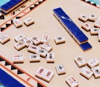 Jeu de Mahjong en plastique sur le thème indien, 160 pièces, style américain, jeu de divertissement luxueux fait main avec motifs ethniques