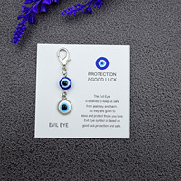Meilleure vente transfrontalière : Porte-clés et pendentif de sac tendance en alliage de zinc, motif œil bleu porte-bonheur, fabriqué en Chine