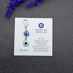 Llavero y Colgante para Bolso de Aleación de Zinc con Diseño de Tarjeta de la Buena Suerte y Ojo Turco Azul, Éxito de Ventas Transfronterizo de Moda - Product Image 2