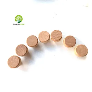 Factory Wholesale Customized Luxury 15mm 19mm Wooden Bar Top Cap T Shape Polymer Wine / Spirits Synthetic Cork Bottle Stopper