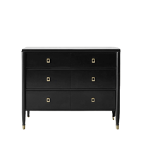 Commode à 6 tiroirs en bois de chêne noir de style français BF108, luxe léger, pour chambre à coucher, salon, entrée