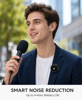 Microphone Lavalier Stéréo Sans Fil Portable en Gros pour Usine, Idéal pour les Interviews en Direct et l'Extérieur, Mini Micro Cravate Anti-Bruit