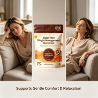 Gummies SYC BIO sans sucre pour adultes, gestion du poids, 60 unités, mélatonine, L-théanine, soutien du sommeil, bien-être nocturne, santé quotidienne