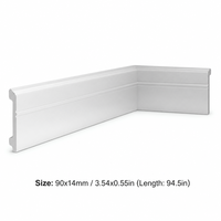 Plinthe PS au design minimaliste, résistante à l'humidité, durable, écologique, 95*11mm, installation facile pour hôtels et hôpitaux