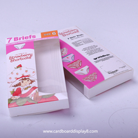 Boîte cadeau en carton écologique personnalisée attrayante avec fenêtre transparente pour sous-vêtements et chaussettes pour enfants, emballage personnalisé