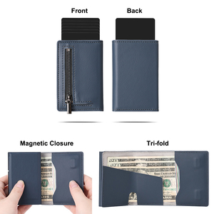 กระเป๋าสตางค์ CASEKEY NEW Mini Porte-monnaie รุ่นโปรโมชั่น OEM ราคาประหยัด ป้องกัน RFID พร้อมช่องใส่บัตรหนัง ป้องกันการโจรกรรมข้อมูล RFID พร้อมกล่องของขวัญ - Product Image 3