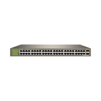 Switch Ethernet Gigabit Full-Duplex No Administrado Tenda TEG1050F de 48 Puertos, 2 Ranuras SFP, Diseño Metálico Sin Ventilador, Garantía de por Vida Limitada