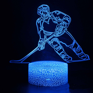 Popular lámpara de noche LED de hockey, luz de escritorio 3D táctil colorida - Product Image 5