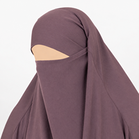 Jilbab une pièce en crêpe froissé pour femmes musulmanes, robe de prière couvrante, Khimar, logo personnalisé, marque privée, Jilbab Ramadan Aïd