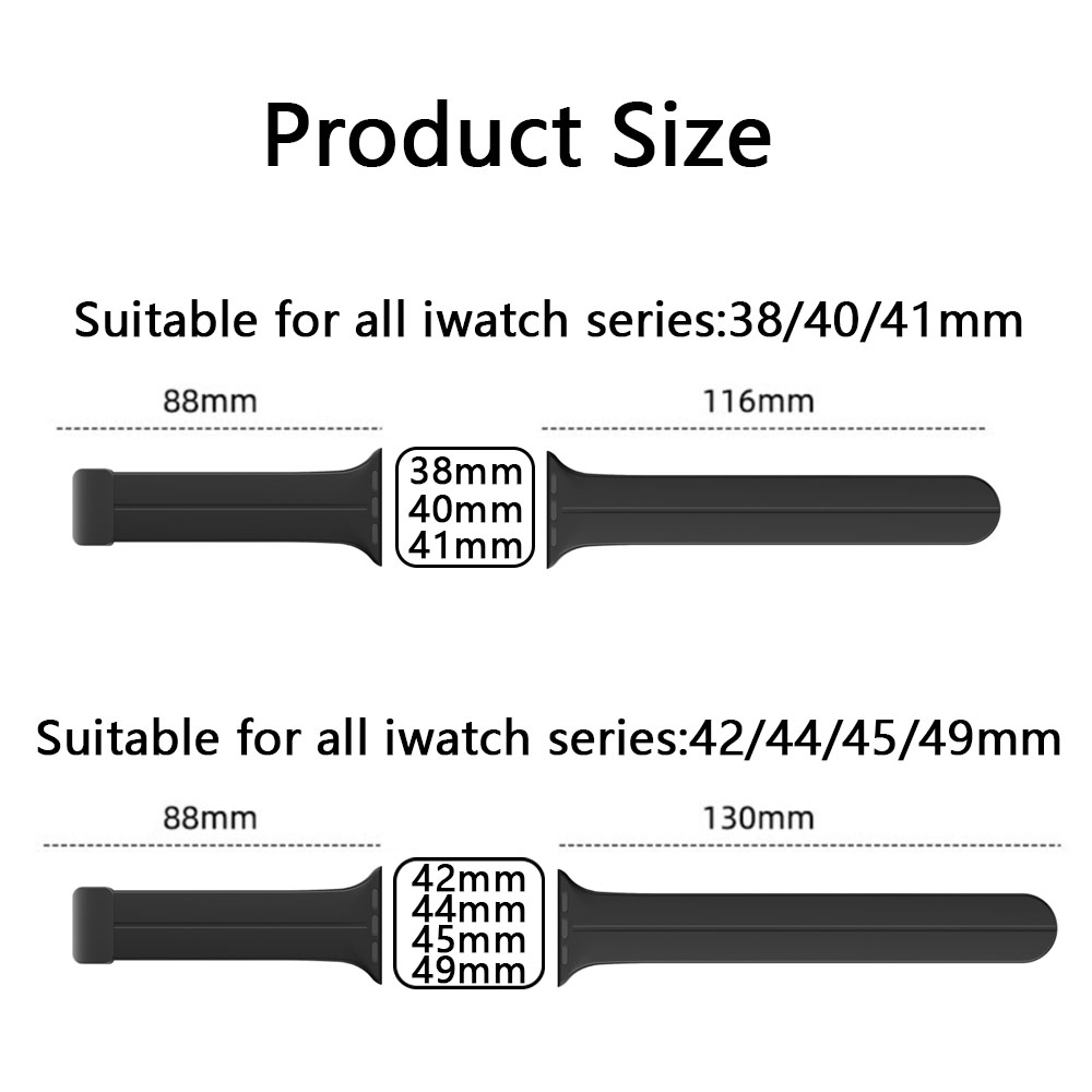 Rubber Watch Strap for Iwatch 11 10 9-1 Ultra, Adjustable Foldable Magnetic Buckle Silicone Watch Band for Apple 38-49mm