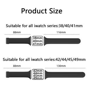 아이워치 11 10 9-1 울트라용 고무 시계줄, 애플 38-49mm용 조절 가능 접이식 자석 버클 실리콘 시계줄 - Product Image 2