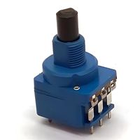 Potentiomètre à double commande BONENS série WH116 B500K 5 broches avec interrupteur rotatif, longueur de l'axe de 16 mm, 1K-2M 20%
