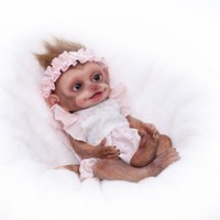 Poupée singe réaliste en silicone solide de 13 pouces, figurine de bébé singe réaliste, jouet singe en vinyle souple, animal nouveau-né réaliste pour enfants