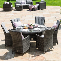 Meubles pour la maison bon marché imperméable dîner patio rotin osier métal bois jardin salle à manger table d'extérieur
