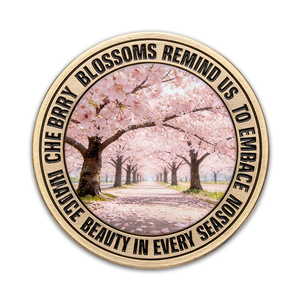 Pièce <span class=keywords><strong>de</strong></span> monnaie commémorative à la fleur <span class=keywords><strong>de</strong></span> cerisier, digne d'Instagram |   Emblème 3D en émail souple avec <span class=keywords><strong>texte</strong></span> personnalisé, 3 pouces, faible MOQ - Product Image 1