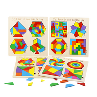 Puzzle Balok Bangunan Geometris Edukatif untuk Anak Usia Dini, Mainan Kognitif yang Menyenangkan untuk TK
