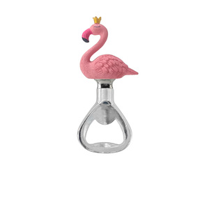 SHEIN Valentine's Day Crown Flamingo Bottle Opener Stainless Steel Beer Opener Gift For Party Drinking - Product Image 2