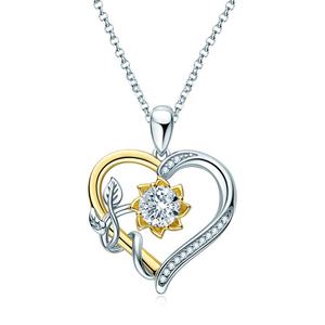 GP134สร้อยคอหัวใจดอกทานตะวันที่สง่างามจี้เงินสเตอร์ลิงคุณเป็นเครื่องประดับครบรอบแสงแดดของฉันสำหรับแฟนภรรยาผู้หญิง - Product Image 1