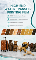 Film hydrographique classique motif Wenge, film de transfert d'eau PVA haute définition pour le revêtement de meubles de bureau et de bureaux