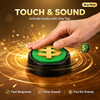 Module audio interactif avec éclairage LED, panneau texturé 3D, bouton parlant activé par le toucher, gadget promotionnel pour événements d'entreprise