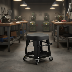 Asiento rodante para taller, taburete de mecánico con ruedas y bandeja para herramientas, para equipos de maquinaria, capacidad de carga de 300 libras, asiento rígido - Product Image 2