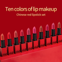 Ensemble de rouges à lèvres imperméables exquis, rouge à lèvres mat velouté longue durée, rouge à lèvres hydratant, rouge à lèvres couvrant, ensemble de maquillage pour les lèvres