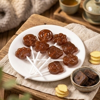 Bonbons gélifiés halal certifiés, saveur gingembre-cacao, sans sucre, en forme de boule, vente en gros pour supermarchés