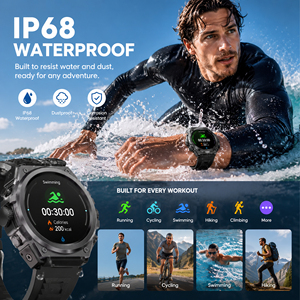 Montre connectée SENBONO Y10, écran HD 1,46 pouces, étanche IP68, notifications push, montre de sport et de fitness pour appareils iOS et Android - Product Image 2