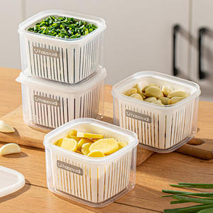 กล่องเก็บอาหารแบบซ้อนได้ Happywal รูปทรงสี่เหลี่ยมผืนผ้า ฝาแบบหนีบ สำหรับเก็บหัวหอม ขิง กระเทียม และเครื่องปรุงรส - Product Image 5