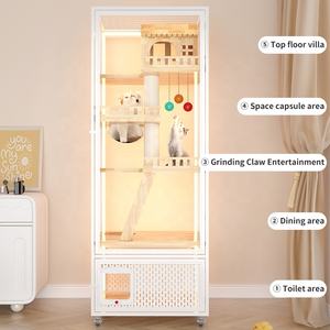 Nuevo diseño Villa estilo interior jaula para gatos casa de una pieza marco de acero caja de arena gato cabaña hogar para gatos - Product Image 2