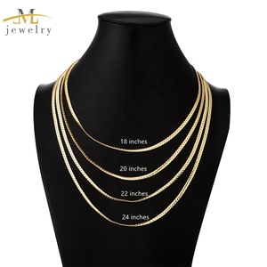 Cadena cubana JML para hombre, chapada en oro de 14K, estilo Miami, collar grueso, gargantilla, cadena de serpiente - Product Image 1