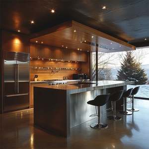 Prix d'usine, armoires de cuisine modulaires écologiques personnalisées, ensemble complet, glissières de tiroirs, charnières pour la rénovation de la cuisine - Product Image 3